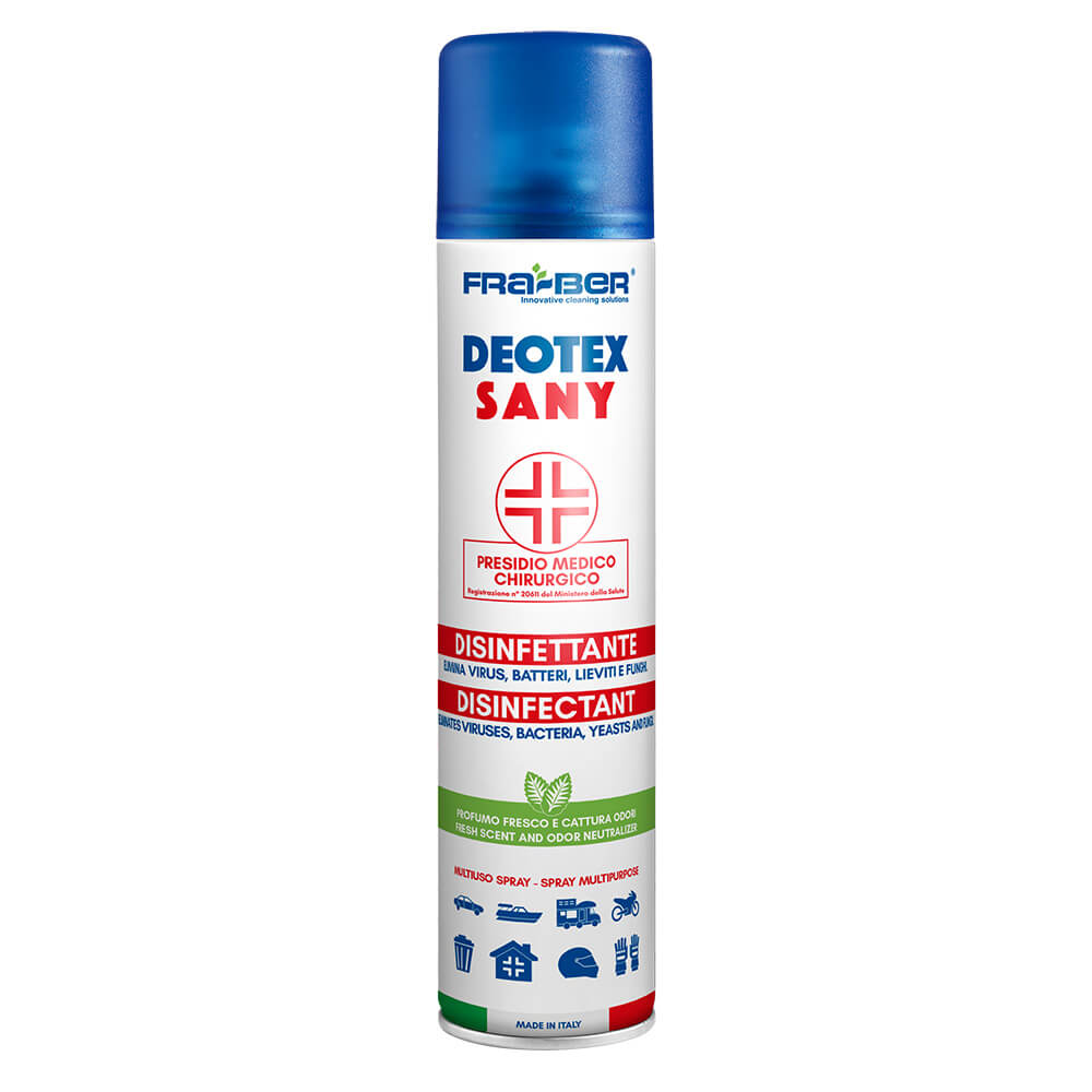 Fra-Ber's Deotex Sany: The Disinfectant Spray for Air Conditioners and Environments.