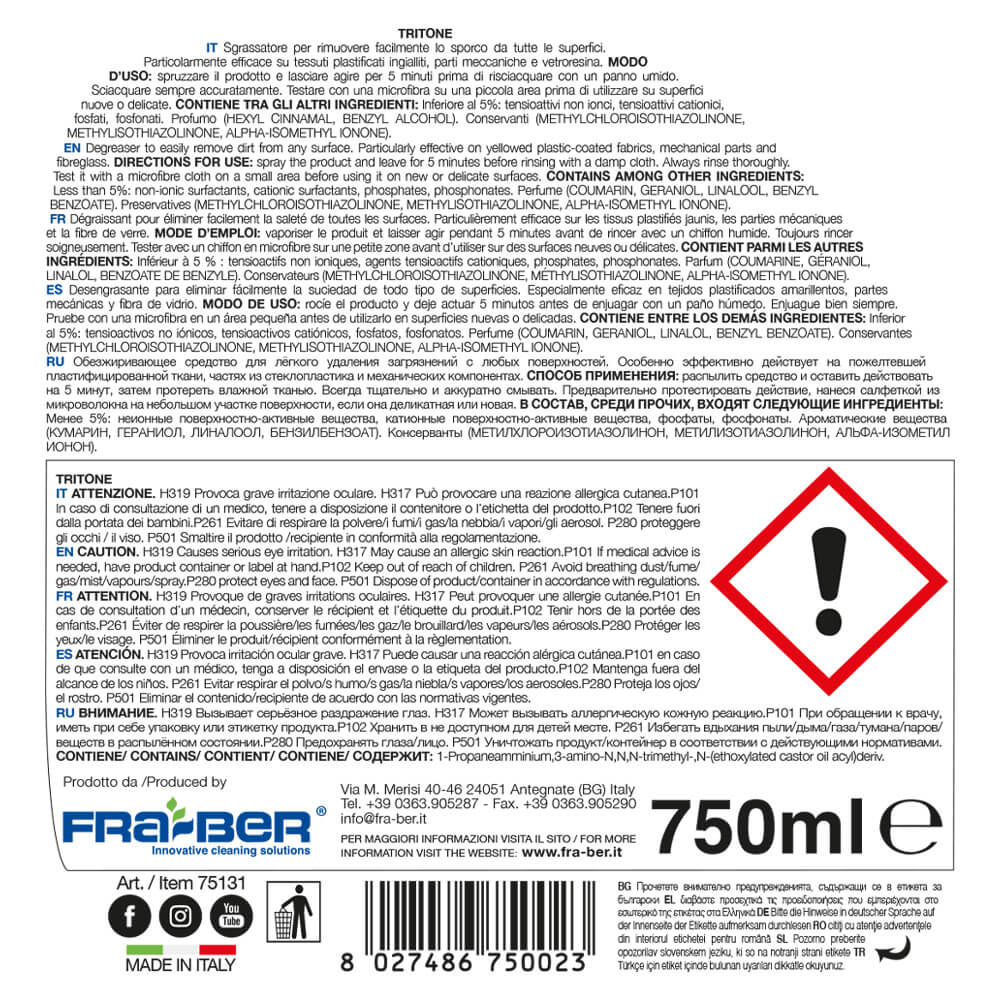 Fra-Ber Tritone Concentrated Cleaner and Stain Remover for Boats
